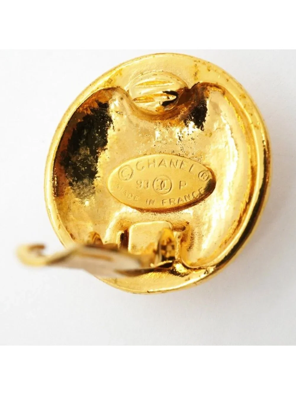 Chanel Earrings Vintage CC Logo Round